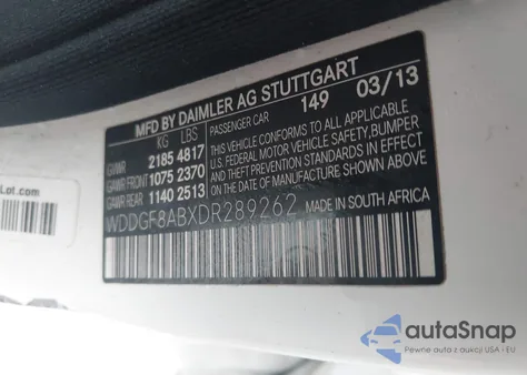 2013 Mercedes-Benz C 300 Luxury 4Matic/Sport 4Matic z USA, uszkodzony, nr VIN WDDGF8ABXDR289262